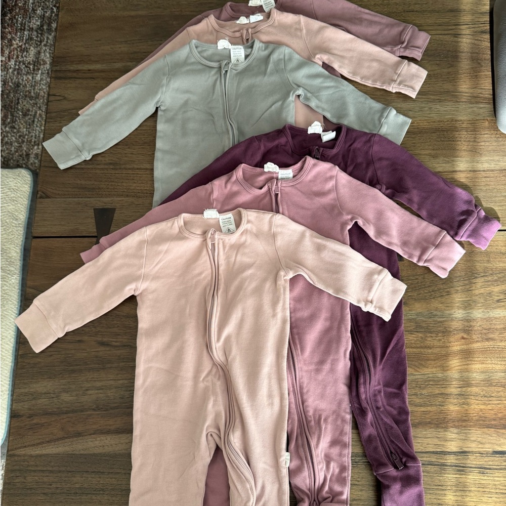 Jamie Kay Frankie one-piece zip pajamas BUNDLE of 6!